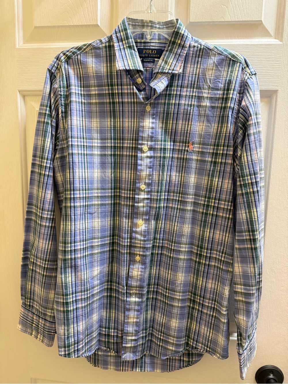 Ralph Lauren Blue and Green Plaid Button-Down Shirt
